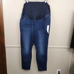 New! ISABEL Over The Belly Dark Wash Skinny Maternity Jeans Target‎ Baby SZ 18
